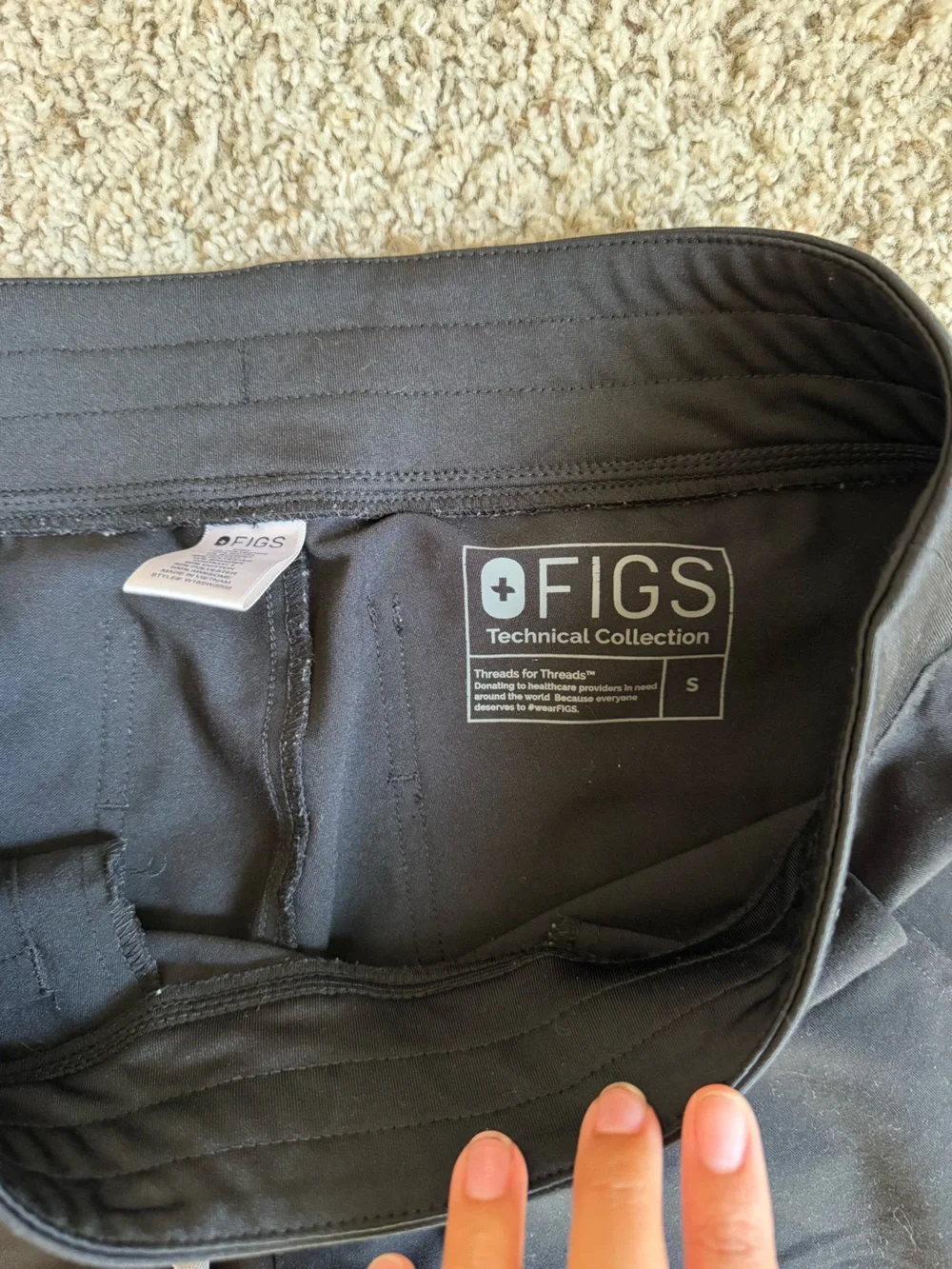 Figs S Black Jogger Pants